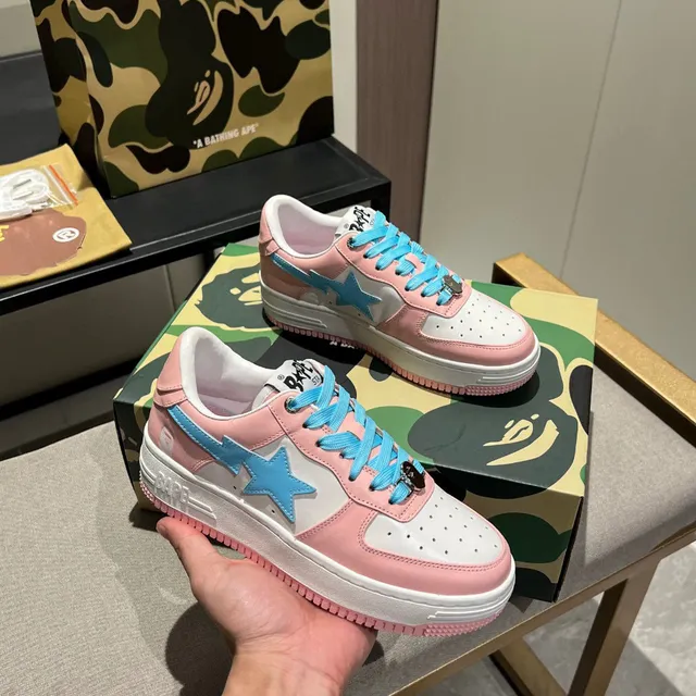 A Bathing Ape BAPE STA Rosa Blanco Azul Zapatillas Lifestyle 7