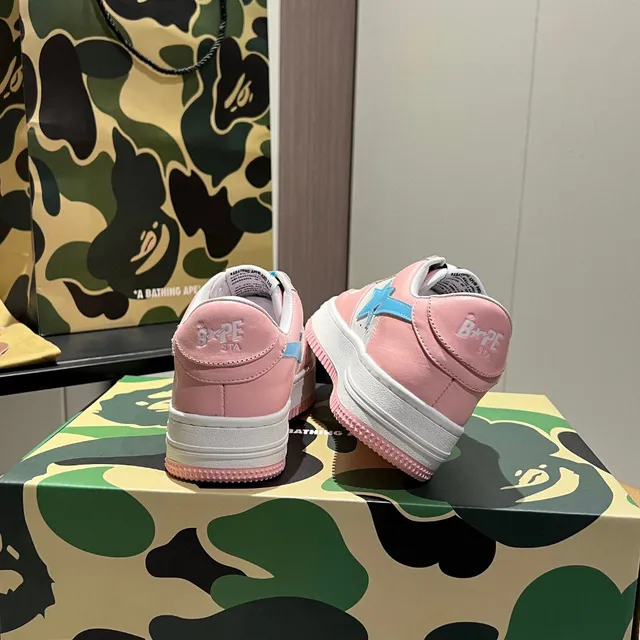 A Bathing Ape BAPE STA Rosa Blanco Azul Zapatillas Lifestyle 8