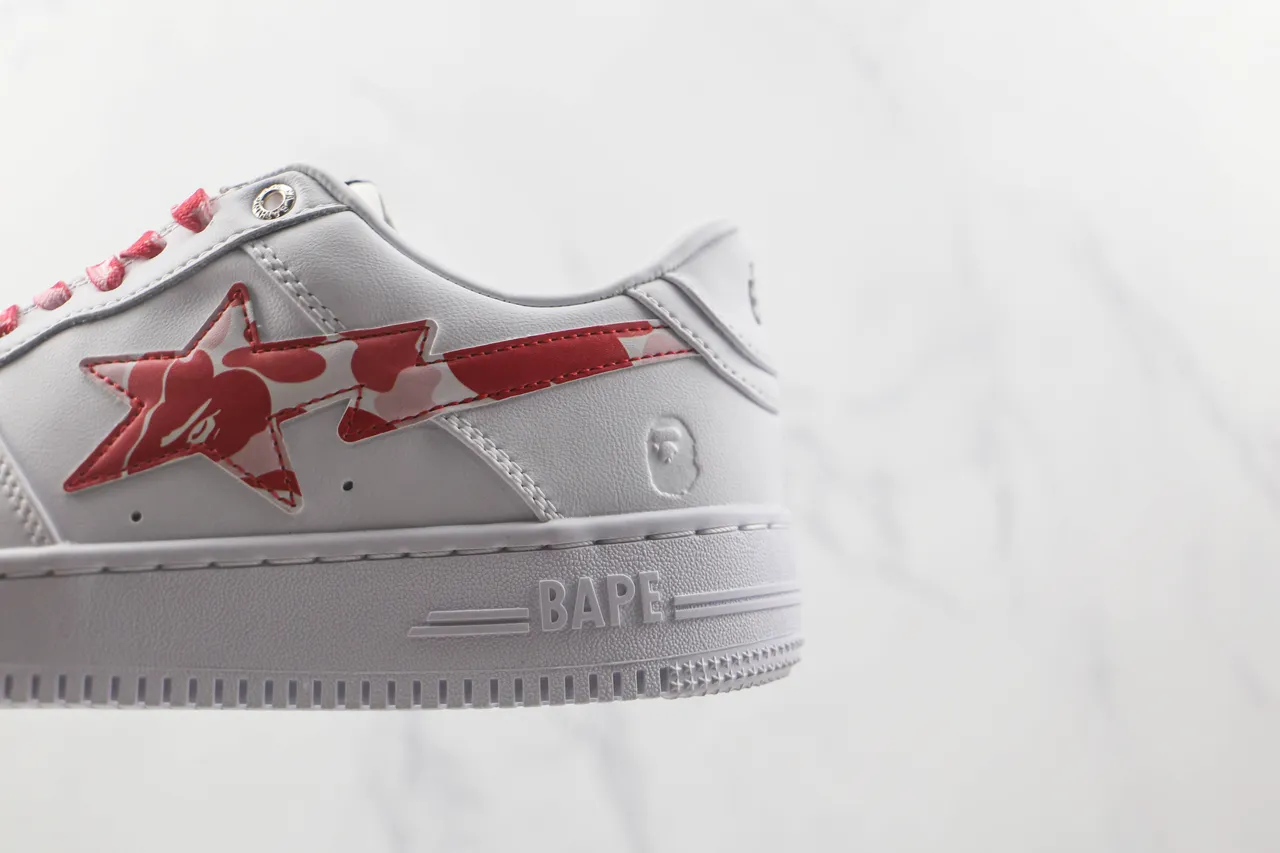 A Bathing Ape BAPE STA أحذية أبيض أحمر كامو لايف ستايل 7
