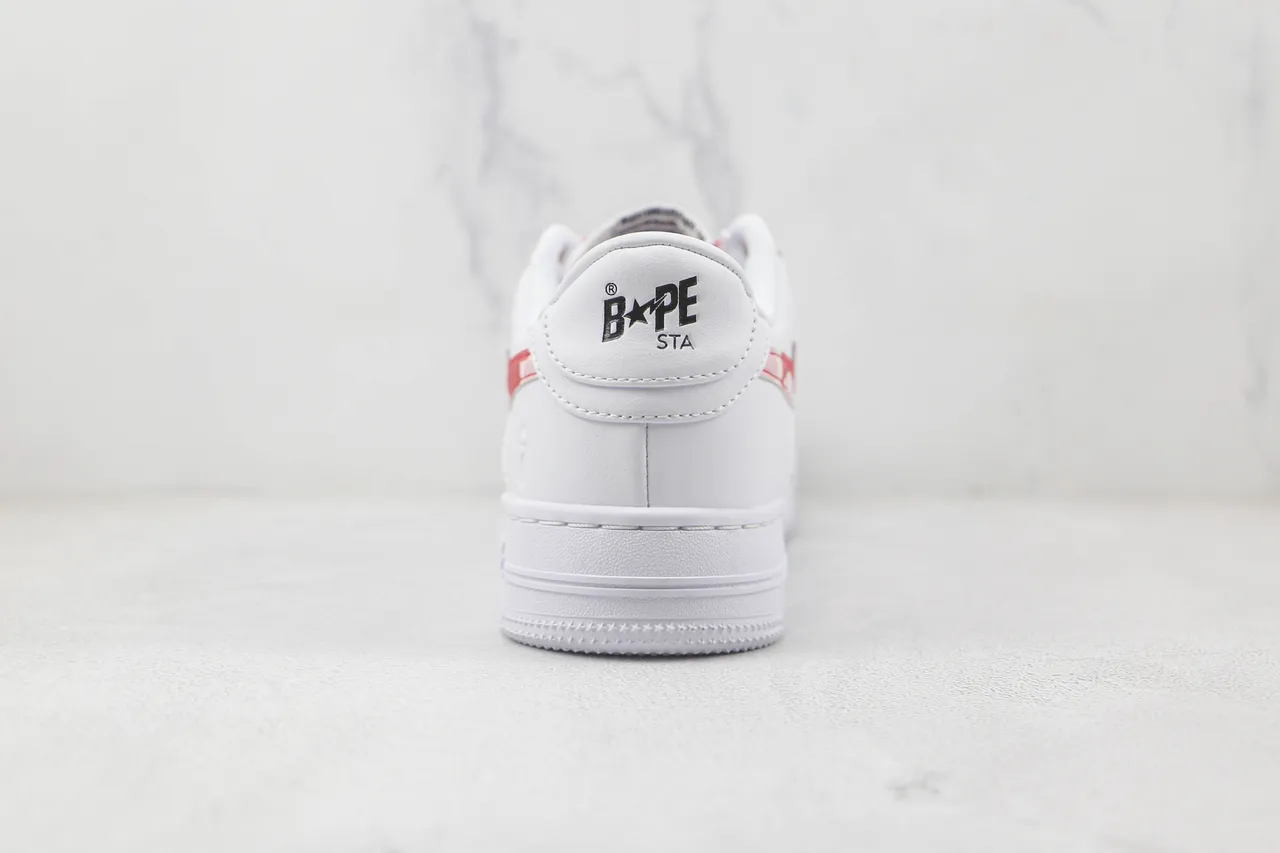 A Bathing Ape BAPE STA أحذية أبيض أحمر كامو لايف ستايل 9