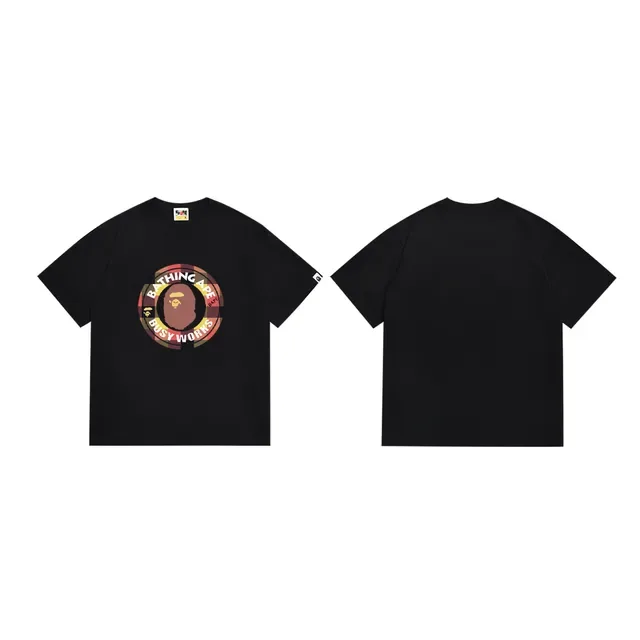 A Bathing Ape Busy Works图案印花黑色T恤 7
