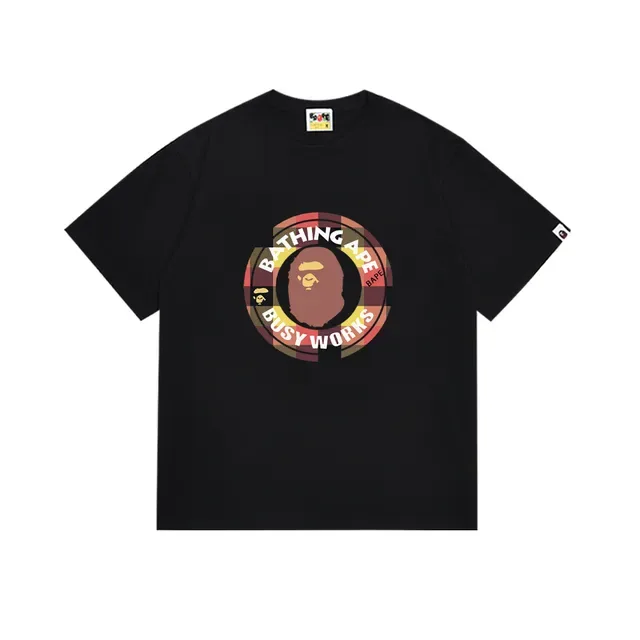 A Bathing Ape Busy Works图案印花黑色T恤 9