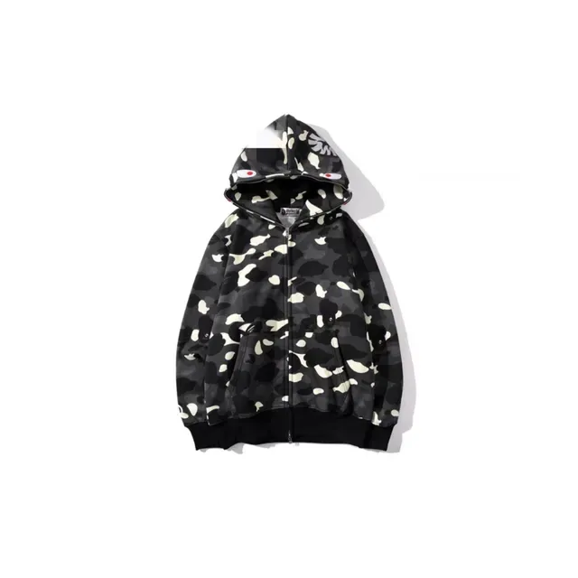A Bathing Ape Shark 黑白 全拉链连帽卫衣 7