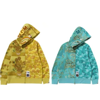 A Bathing Ape Shark Yellow Blue Full-Zip Hood Hoodie