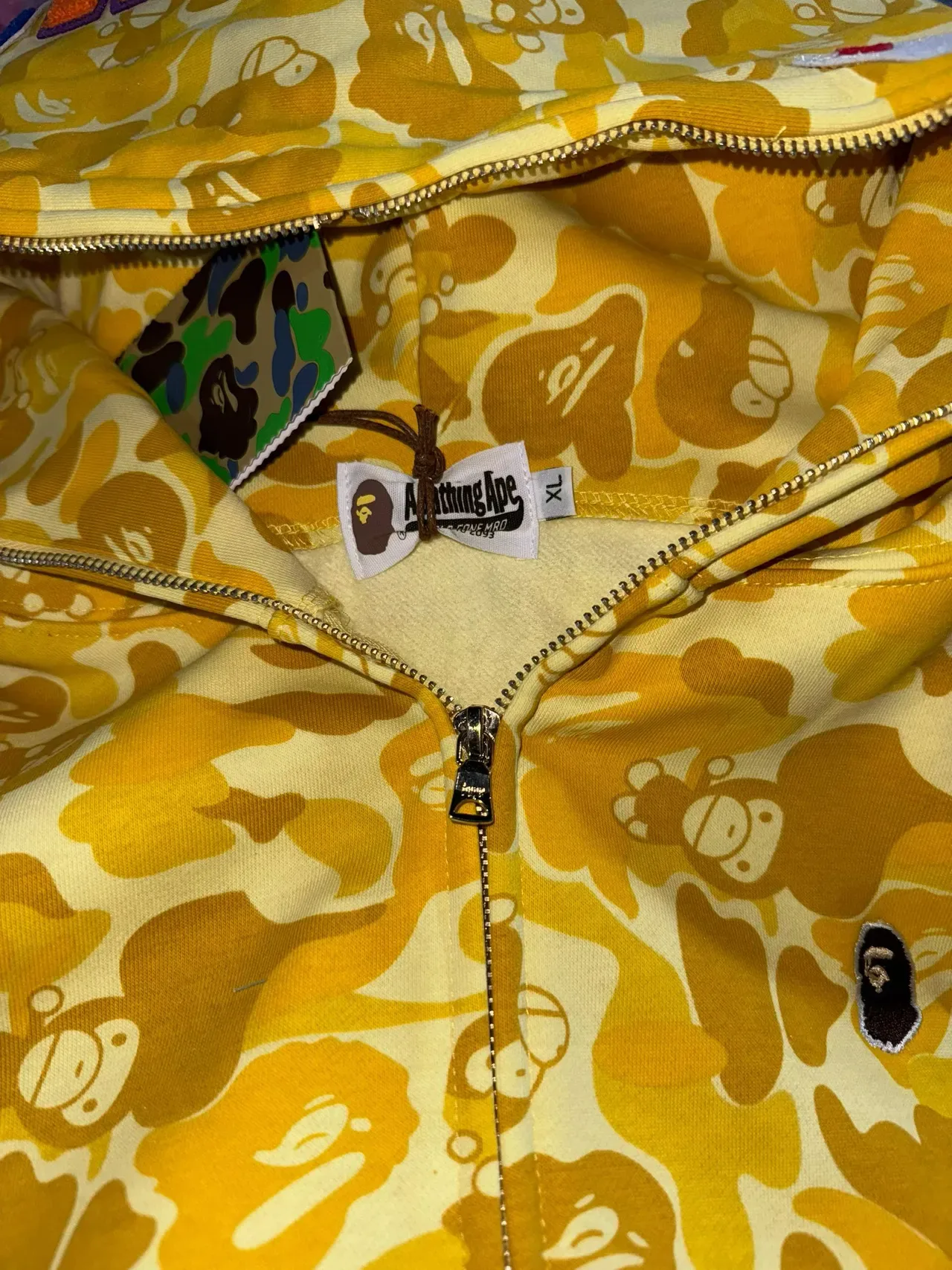 A Bathing Ape Shark 黄色多彩 全拉链 贴花 帽衫 3