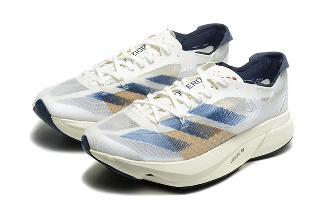 Adidas Adizero Adios Pro 3 أبيض أزرق بيج أحذية جري 6