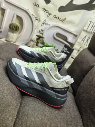 Adidas Adizero Evo SL ATR Off-White Black Neon Green দৌড়ের জুতো 7