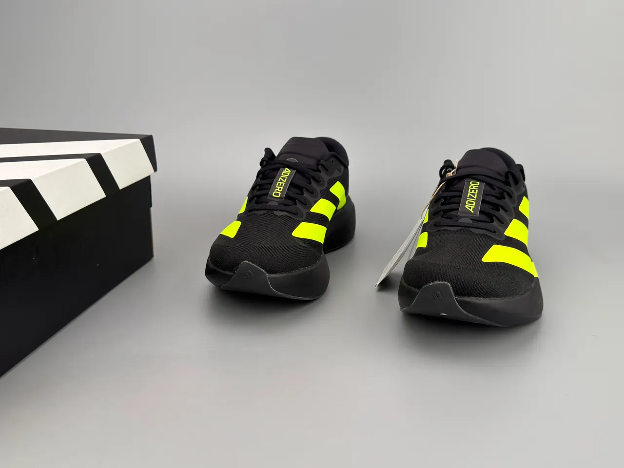 Adidas Adizero Evo SL أسود نيون أصفر أحذية جري 3