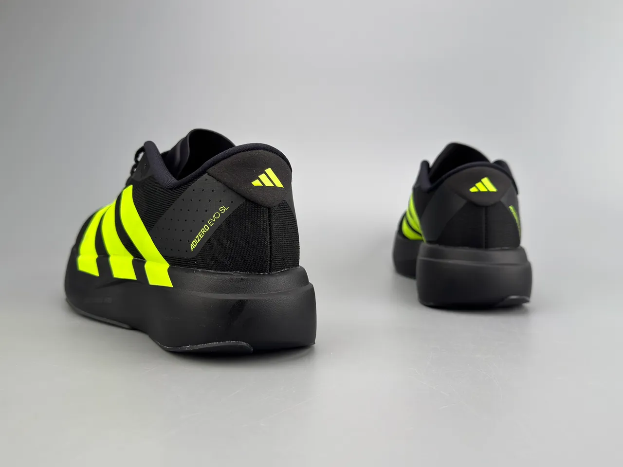 Adidas Adizero Evo SL أسود نيون أصفر أحذية جري 6