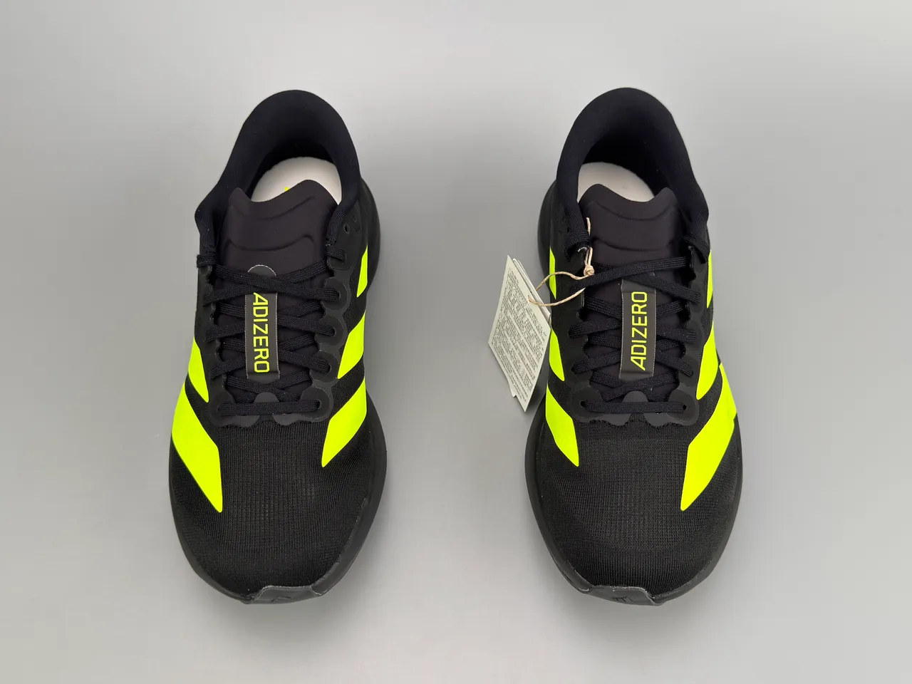 Adidas Adizero Evo SL أسود نيون أصفر أحذية جري 9