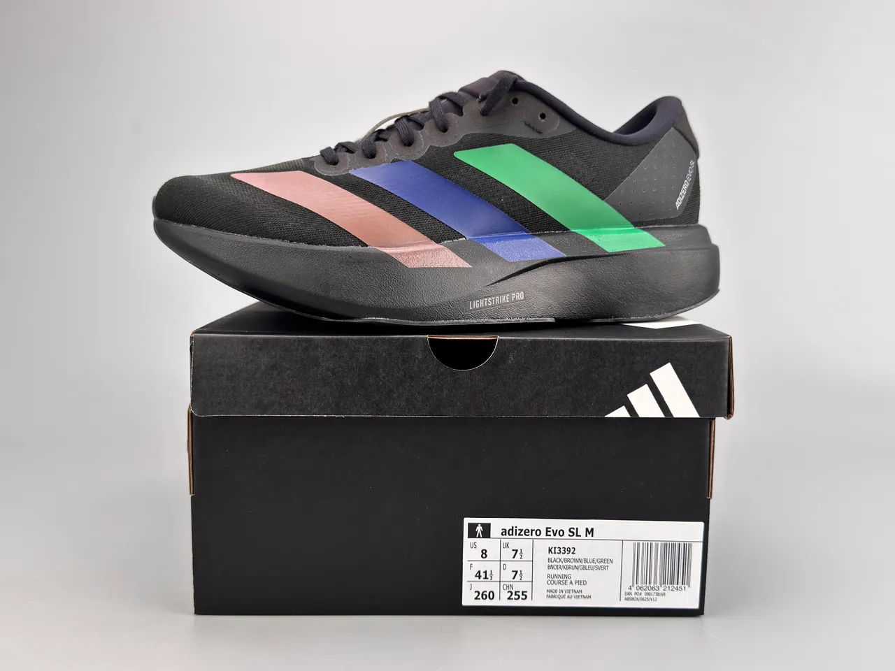 Adidas Adizero Evo SL Black Rose Gold Blue Green Tênis de corrida 2