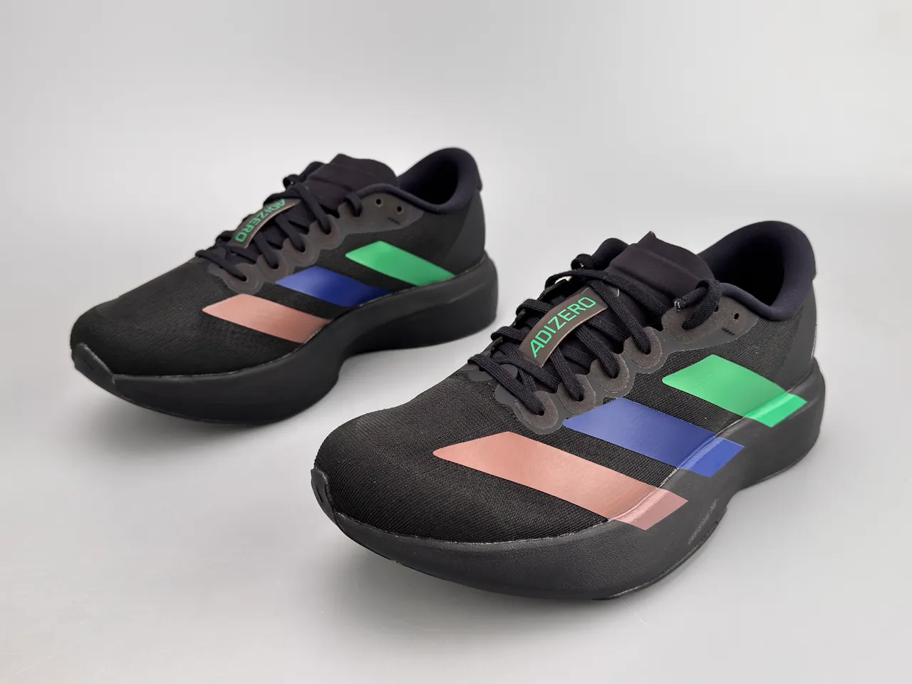 Adidas Adizero Evo SL Black Rose Gold Blue Green Tênis de corrida 9