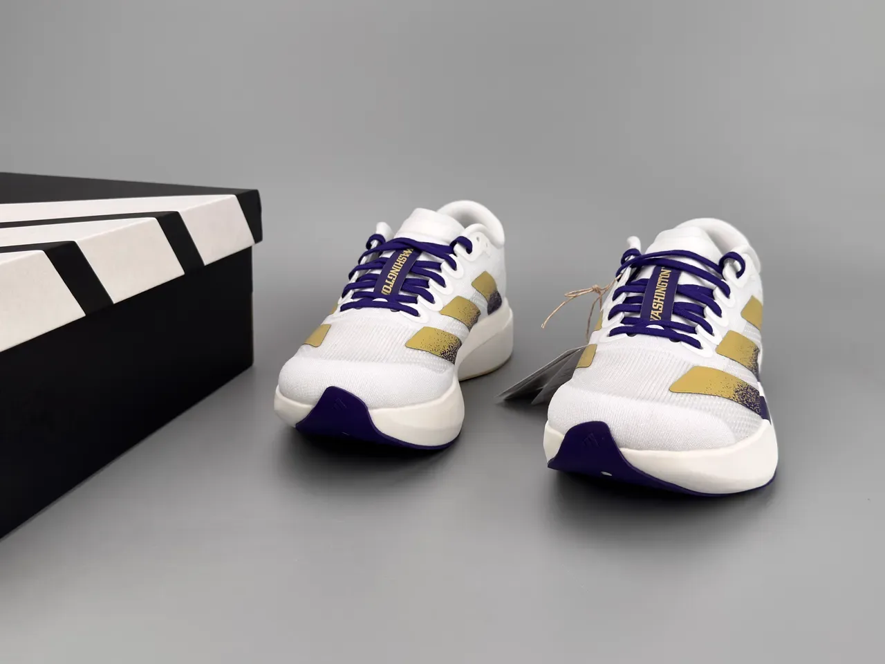 Adidas Adizero Evo SL White Purple Gold Running Shoes 3