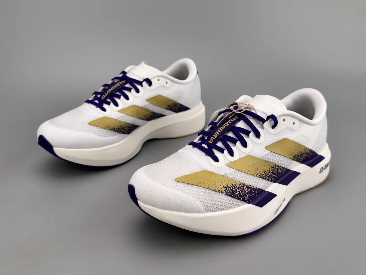 Adidas Adizero Evo SL White Purple Gold Running Shoes 5