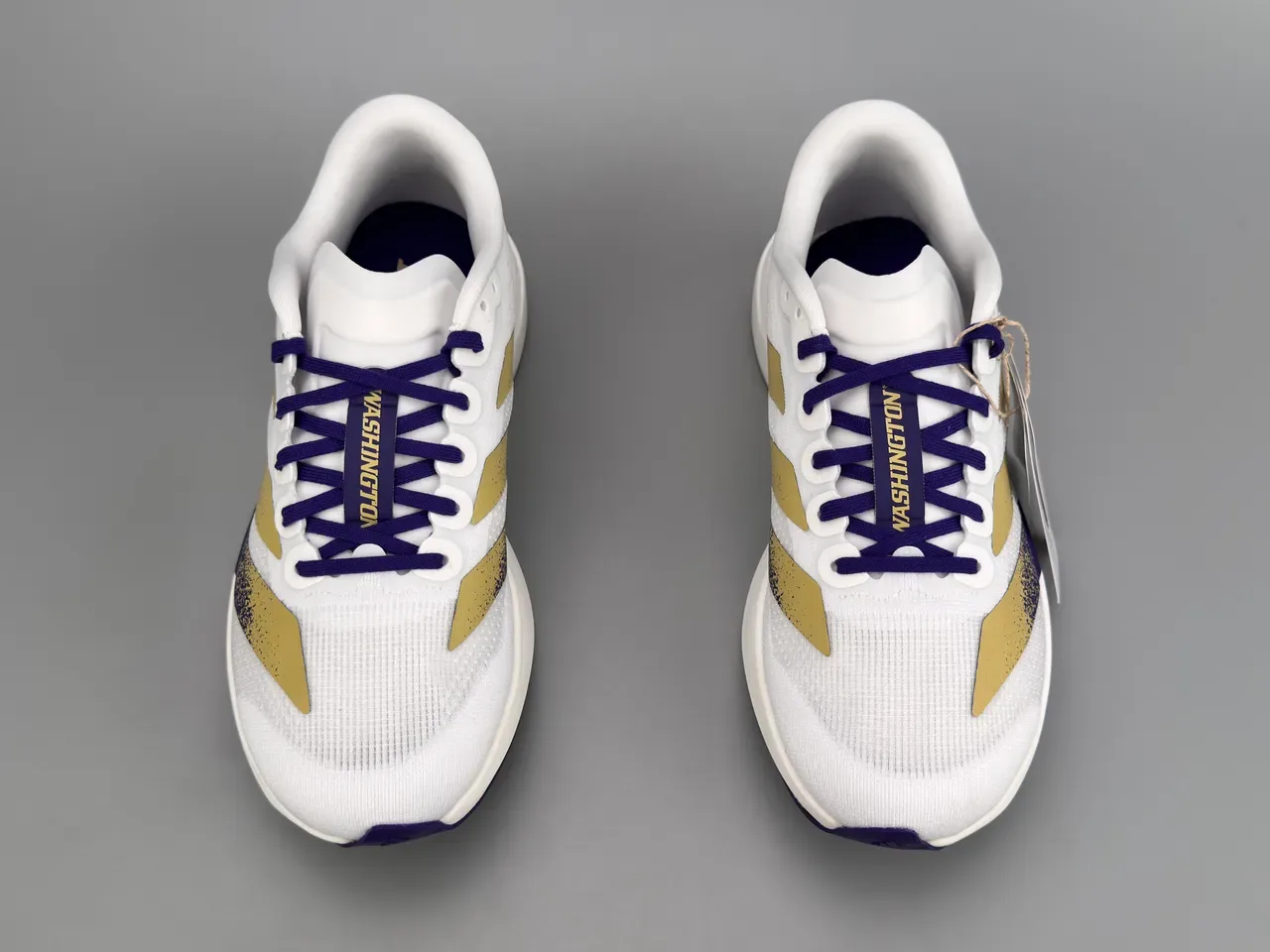Adidas Adizero Evo SL White Purple Gold Running Shoes 9