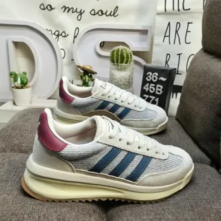 Adidas بيج أزرق ريتيرو رانر سيليويت نسيج نصي أعلى حذاء أسلوب حياة