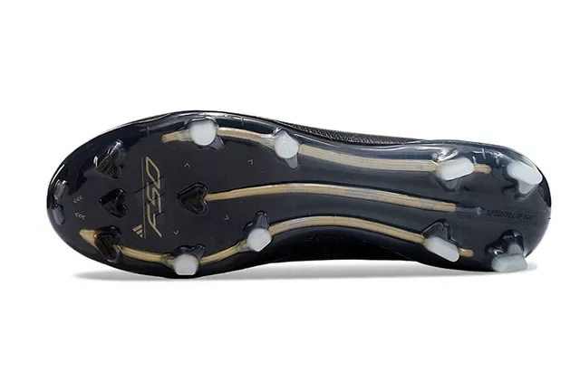 Adidas Preto e Dourado Colar de Meia Texturizado Sintético Superior Tacão Firm-Ground Sapatos de Futebol 6