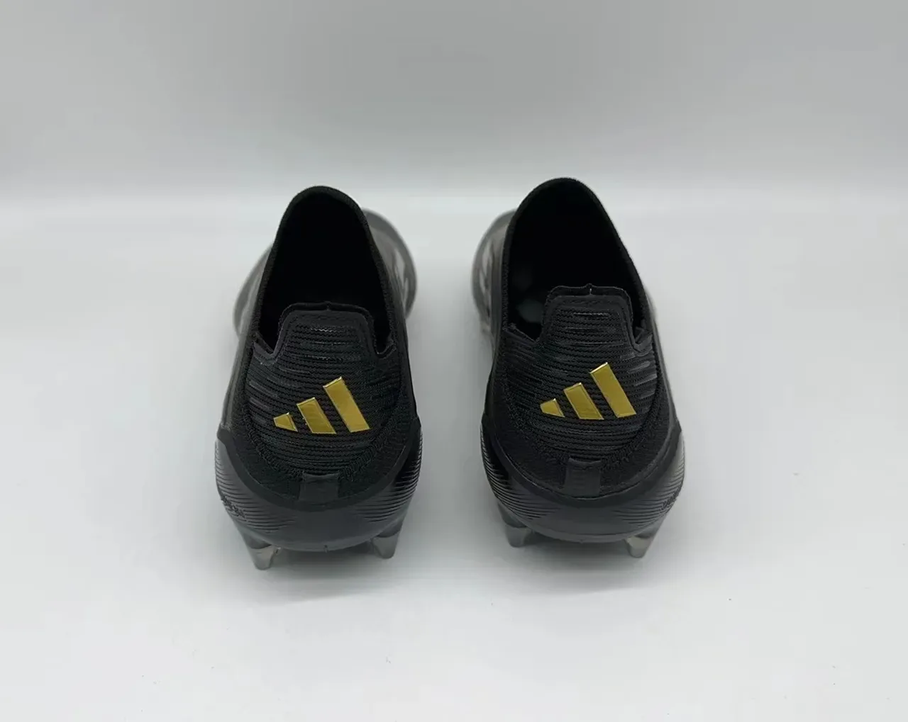 Adidas Preto e Dourado Colar de Meia Texturizado Sintético Superior Tacão Firm-Ground Sapatos de Futebol 10