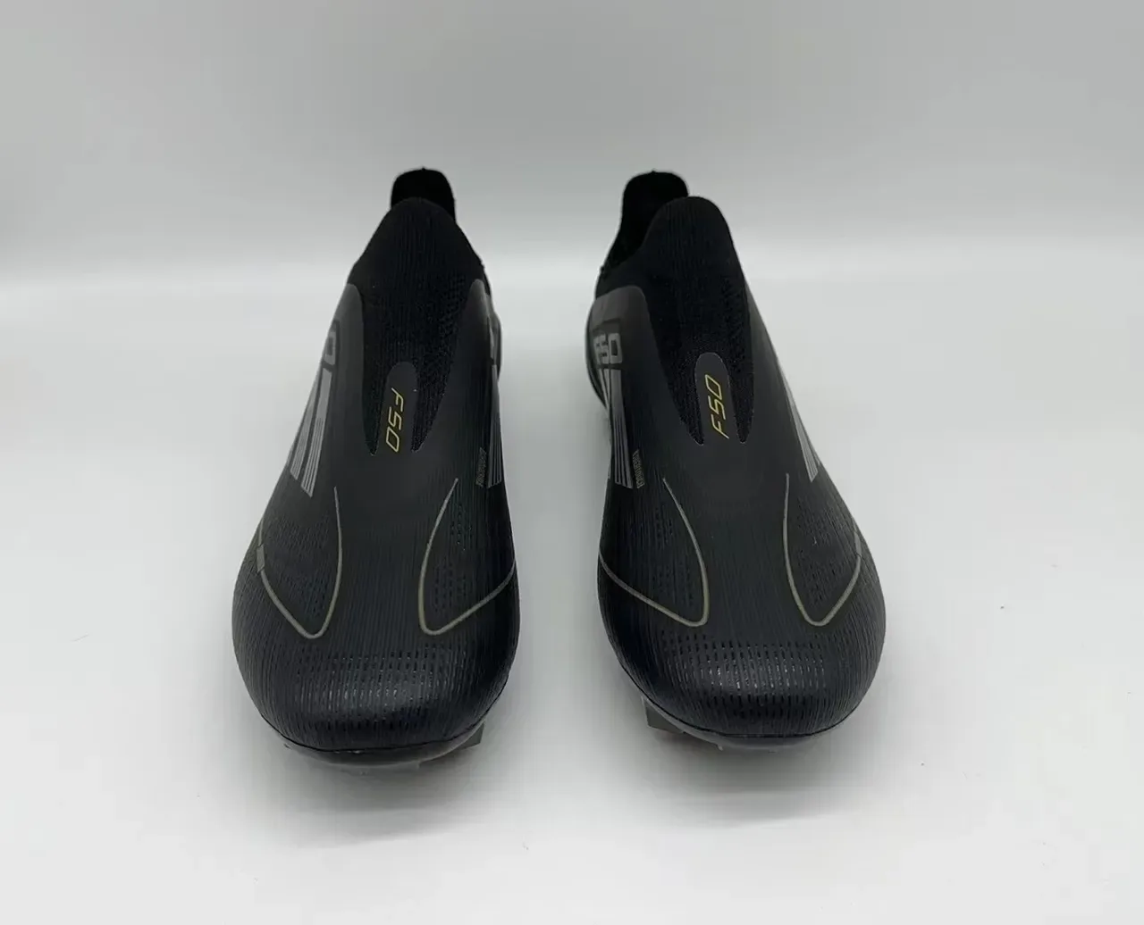 Adidas Preto e Dourado Colar de Meia Texturizado Sintético Superior Tacão Firm-Ground Sapatos de Futebol 11