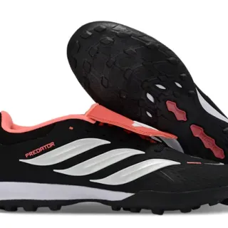 Adidas Black Pink Low-Cut Strap-Closure Turf Soccer Shoes