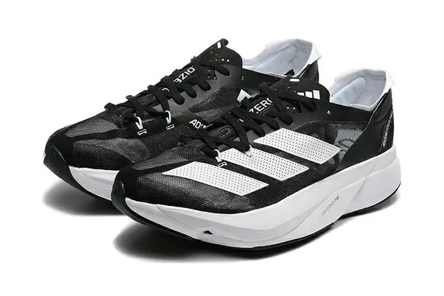 Adidas Black White Engineered Mesh Upper Three-Stripe Branding Running Shoes 6