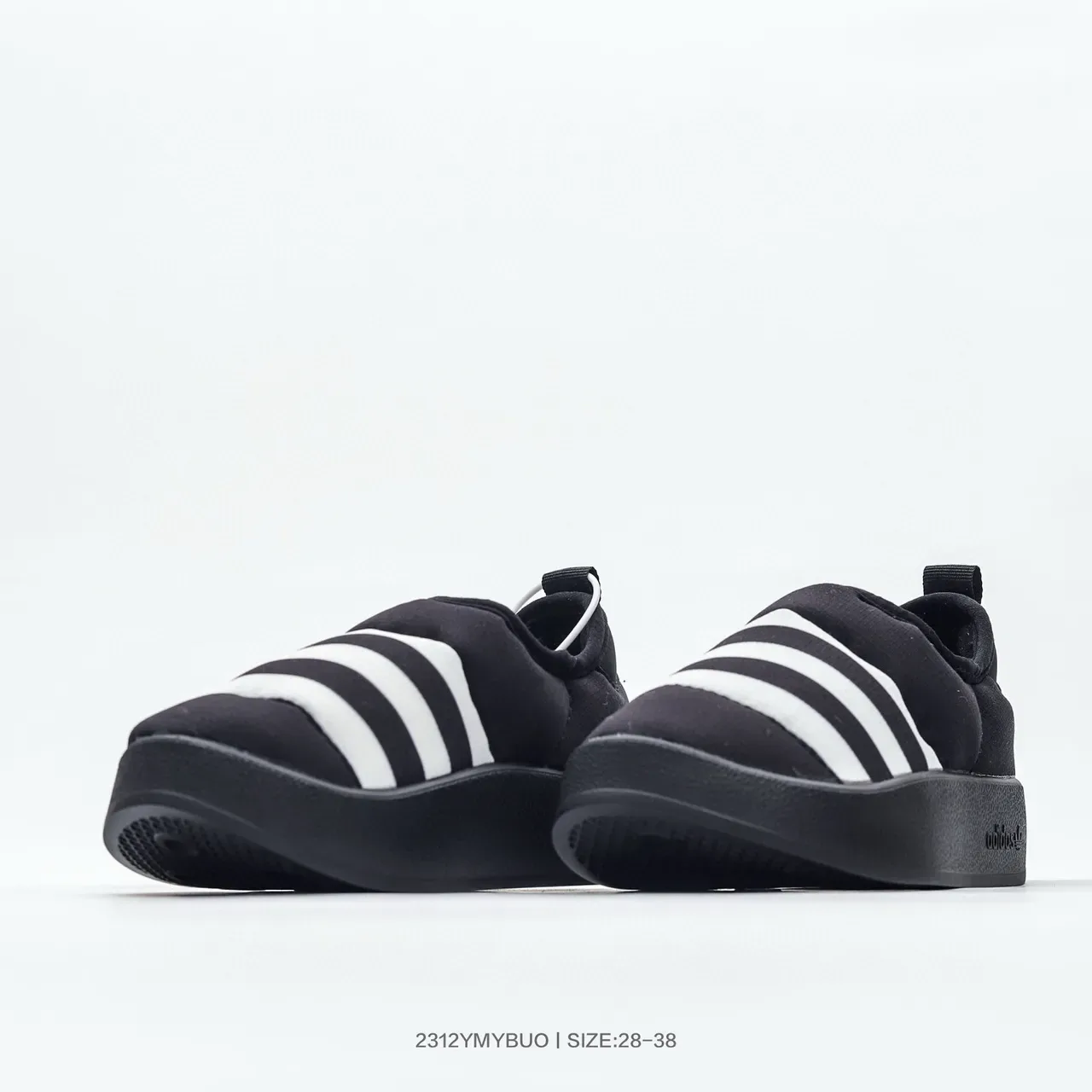 Adidas Preto Branco Slip-On Plataforma Sola Lifestyle Sneakers 7
