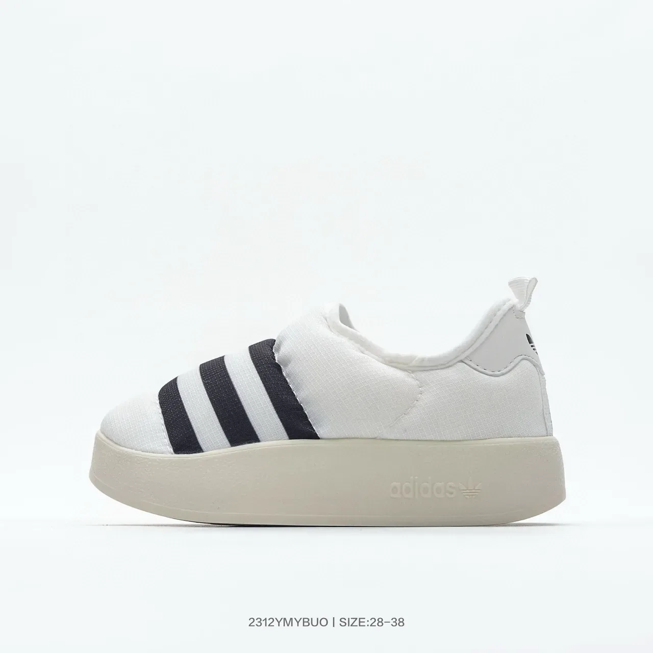 Adidas Preto Branco Slip-On Plataforma Sola Lifestyle Sneakers 12