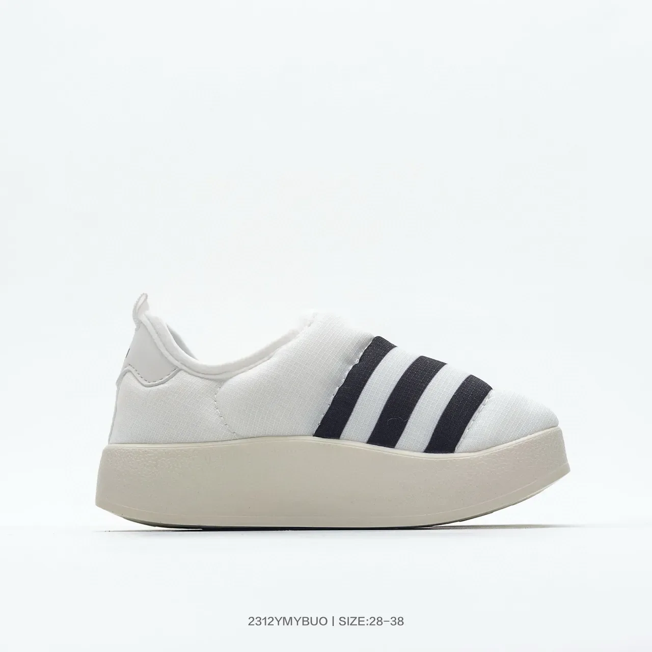 Adidas Preto Branco Slip-On Plataforma Sola Lifestyle Sneakers 13