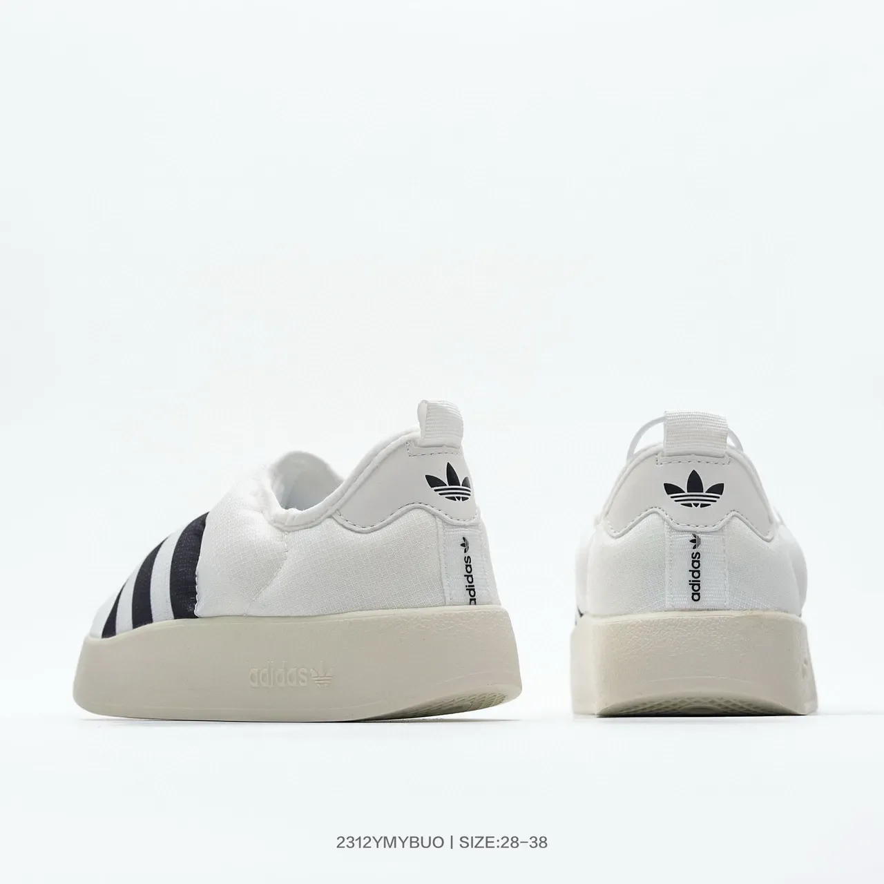 Adidas Preto Branco Slip-On Plataforma Sola Lifestyle Sneakers 15