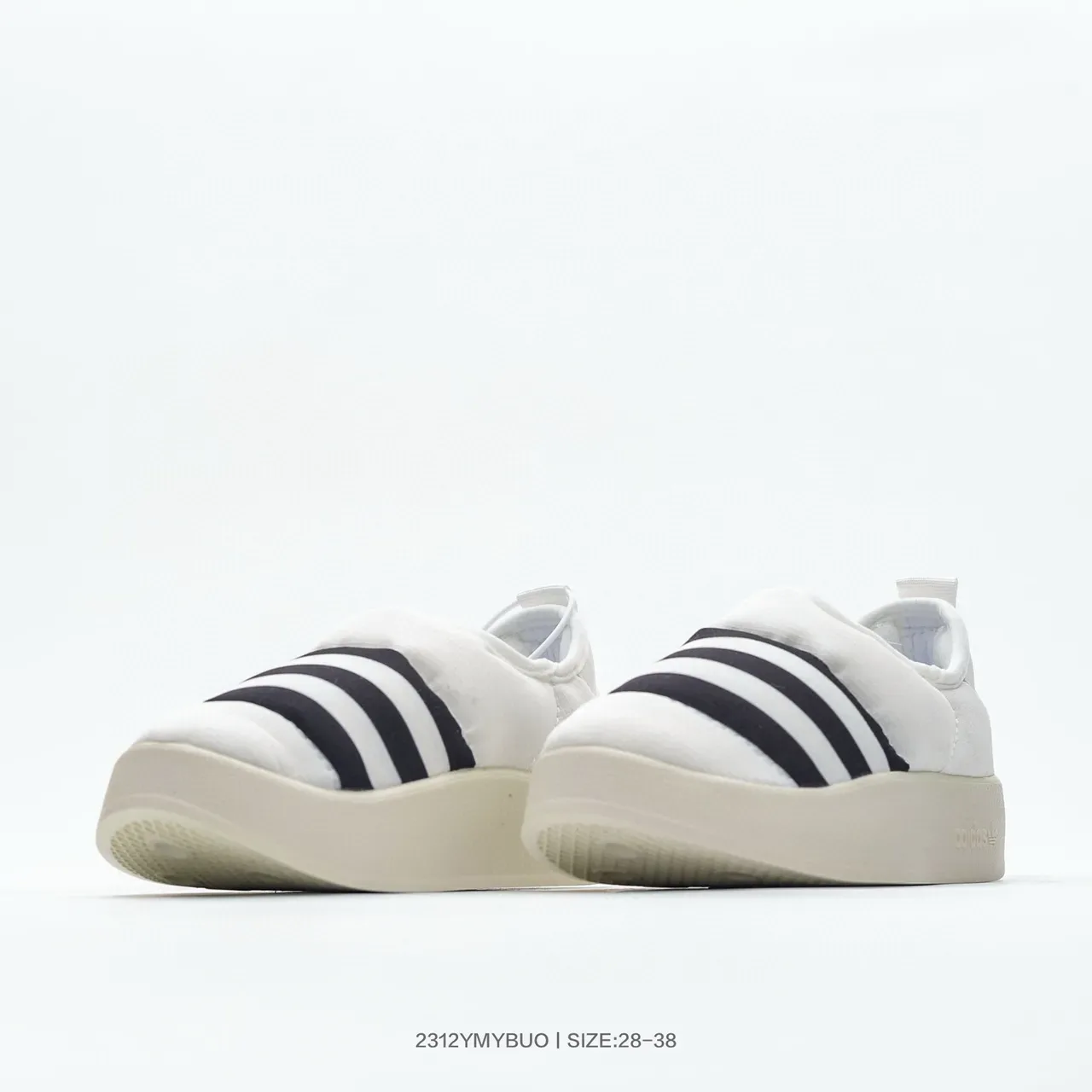 Adidas Preto Branco Slip-On Plataforma Sola Lifestyle Sneakers 16