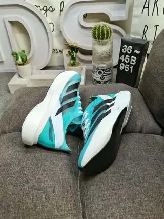 Adidas Bleu Noir Translucide Aqua Haut Trois Rayures Marquage Style de Vie Sneakers 6