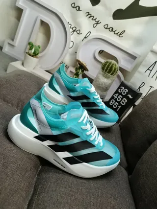 Adidas Bleu Noir Translucide Aqua Haut Trois Rayures Marquage Style de Vie Sneakers 9