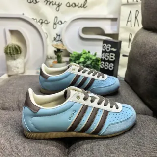 Adidas Blue Brown Low-Top Perforated Toe Lifestyle Sneakers