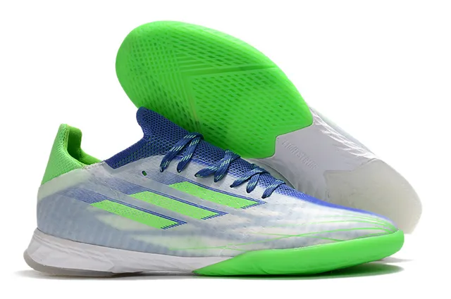 Adidas أحذية كرة القدم الداخلية بصمامة زرقاء وردية من الخياطة منخفضة silhouette 5