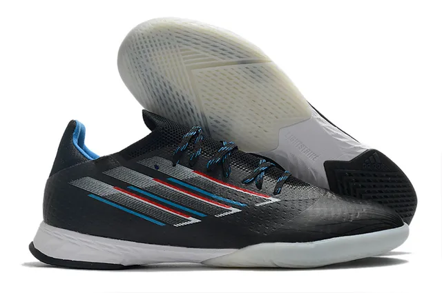 Adidas أحذية كرة القدم الداخلية بصمامة زرقاء وردية من الخياطة منخفضة silhouette 13
