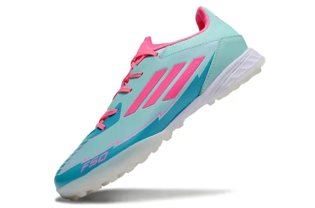 Adidas Blue Pink Low-Profile Synthetic Upper Molded Rubber Studs Turf Soccer Shoes 3