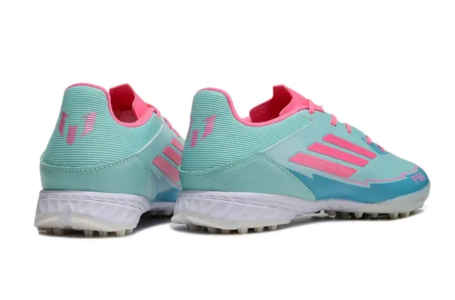 Adidas Blue Pink Low-Profile Synthetic Upper Molded Rubber Studs Turf Soccer Shoes 5