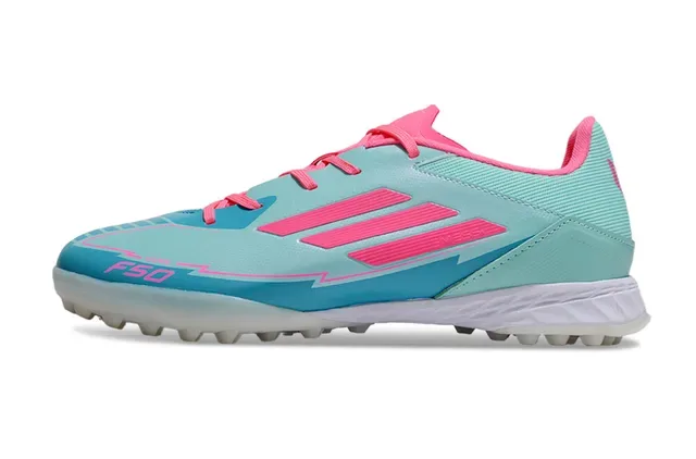Adidas Blue Pink Low-Profile Synthetic Upper Molded Rubber Studs Turf Soccer Shoes 7