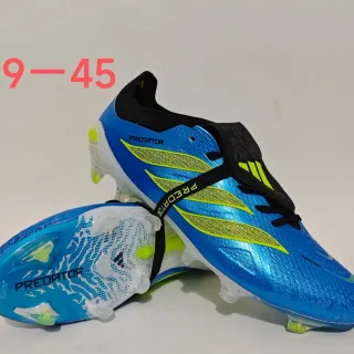 Adidas Zapatillas de fútbol Azul y Amarillo con Upper metálico y superposiciones de hoja neón para superficie firme