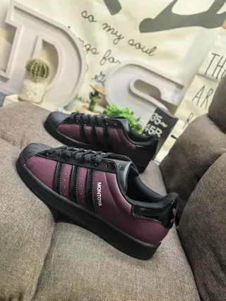 Adidas 酒红色 黑色 Shell-Toe Three-Stripe Lifestyle Sneakers 7