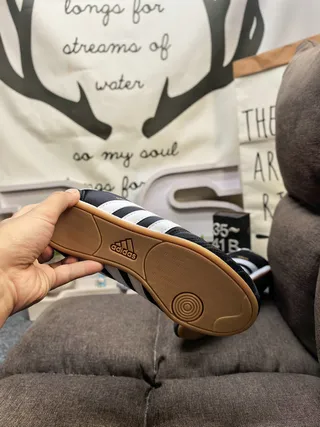 Adidas Copa أحذية كرة القدم الداخلية أسود أبيض لوحة جانبية مبطنة بثلاث شرائط 4