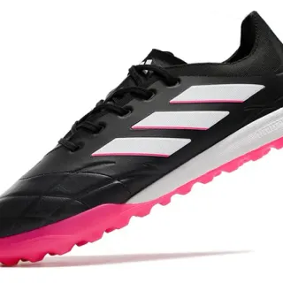 Adidas Copa Pure. 3 Black Pink Botas de futebol para gramado sintético acolchoadas