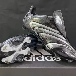 Adidas F50 Negro Plata Onda Superficie Firme Zapatos de Fútbol