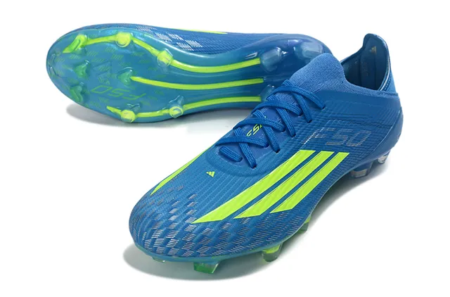 Adidas F50 Azul e Verde Neon Firm-Ground Sapatos de Futebol 14