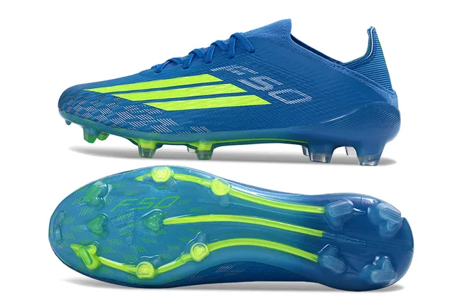 Adidas F50 Azul e Verde Neon Firm-Ground Sapatos de Futebol 16