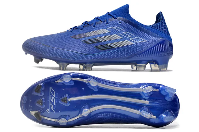 Adidas F50 Bleu Noir Argent Terrain Ferme Chaussures de football 6