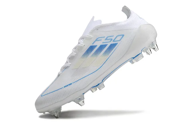 Adidas F50 সাদা এবং নীল ফার্ম-গ্রাউন্ড সকার জুতো 3