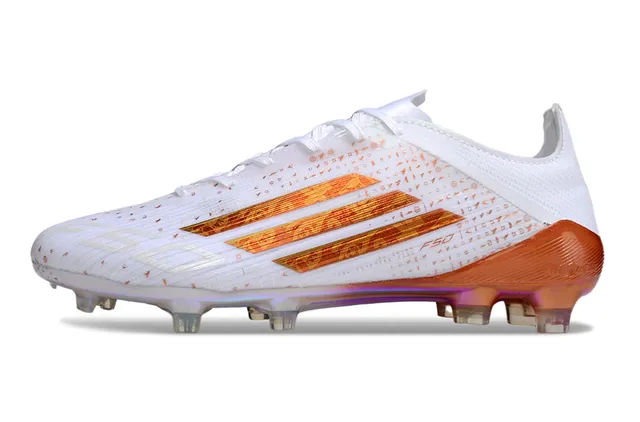Adidas F50 Blancs et orange iridescent pour terrain ferme 7