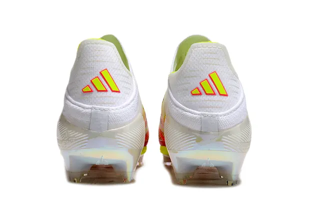 Adidas F50 Branco Vermelho Baixo Corte Ajuste Meia Parte Superior Campo Firme Sapatos de Futebol 4