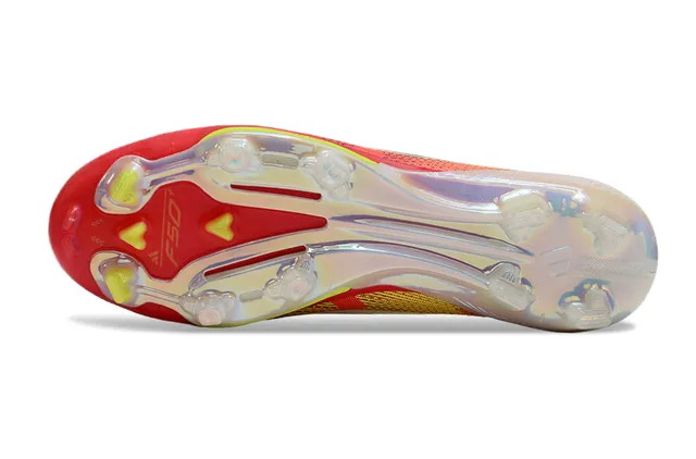Adidas F50 Branco Vermelho Baixo Corte Ajuste Meia Parte Superior Campo Firme Sapatos de Futebol 6